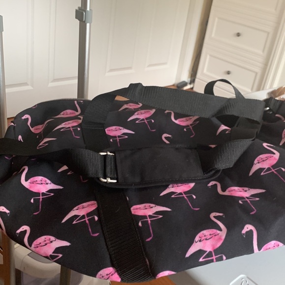 Canvas Flamingo tote beach bag. Black and hot pink. Society6. NWOT - Picture 10 of 11